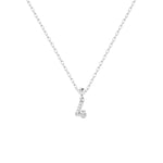 Feine Silberkette mit Charm Number 4 Anhänger in Silber mit Zirkonia.