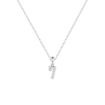 Feine Silberkette mit Charm Number 7 Anhänger in Silber mit Zirkonia.