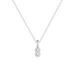 Feine Silberkette mit Charm Number 8 Anhänger in Silber mit Zirkonia.