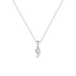 Feine Silberkette mit Charm Number 9 Anhänger in Silber mit Zirkonia.