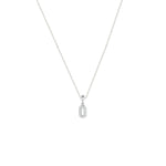 Feine Silberkette mit Charm Number 0 Anhänger mit funkelnden Zirkonia.