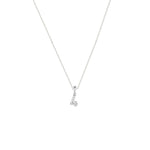 Feine Silberkette mit Charm Number 4 Anhänger mit funkelnden Zirkonia.