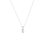 Feine Silberkette mit Charm Number 5 Anhänger mit funkelnden Zirkonia.