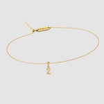 Zartes Goldarmband mit kleinem Charm Numbers Anhänger Zahl 2 von Dkeniz.