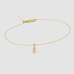 Zartes Goldarmband mit kleinem Charm Numbers Anhänger Zahl 5 von Dkeniz.