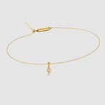 Zartes Goldarmband mit kleinem Charm Numbers Anhänger Zahl 9 von Dkeniz.