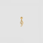 Goldener Charm Numbers Anhänger Zahl 9 mit weißen Zirkonia auf hellem Hintergrund.