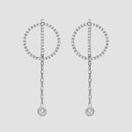 Circle Chain Ohrstecker aus 925 Sterling Silber mit Zirkonia und Kettenanhänger von Dkeniz.