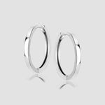 Clasys Hoops L Creolen Silber aus 925 Sterling Silber, hochglanzpoliert, Clipverschluss – Paar.