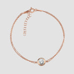 Rosévergoldetes Classy Solitaire Armband aus 925 Silber mit weißem Zirkonia, Produktfoto.