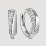 Creolen mit Zirkoniawelle aus Sterling Silber, funkelnde Damenohrringe von Dkeniz.