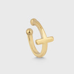 Produktbild: CROSS CLASSIC EAR CUFF in Gold mit Kreuz-Design, 925 Sterling Silber 14K vergoldet.