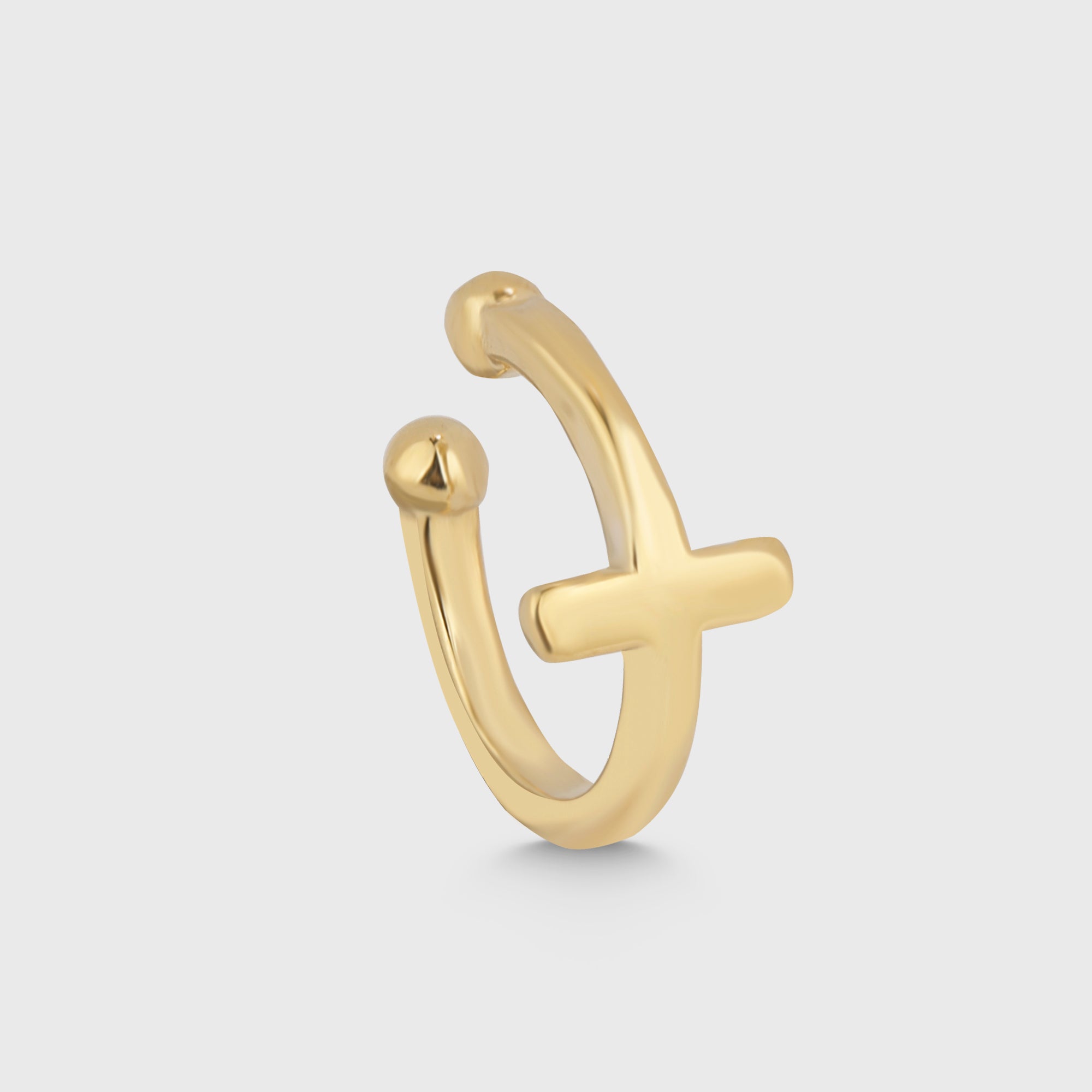 Produktbild: CROSS CLASSIC EAR CUFF in Gold mit Kreuz-Design, 925 Sterling Silber 14K vergoldet.