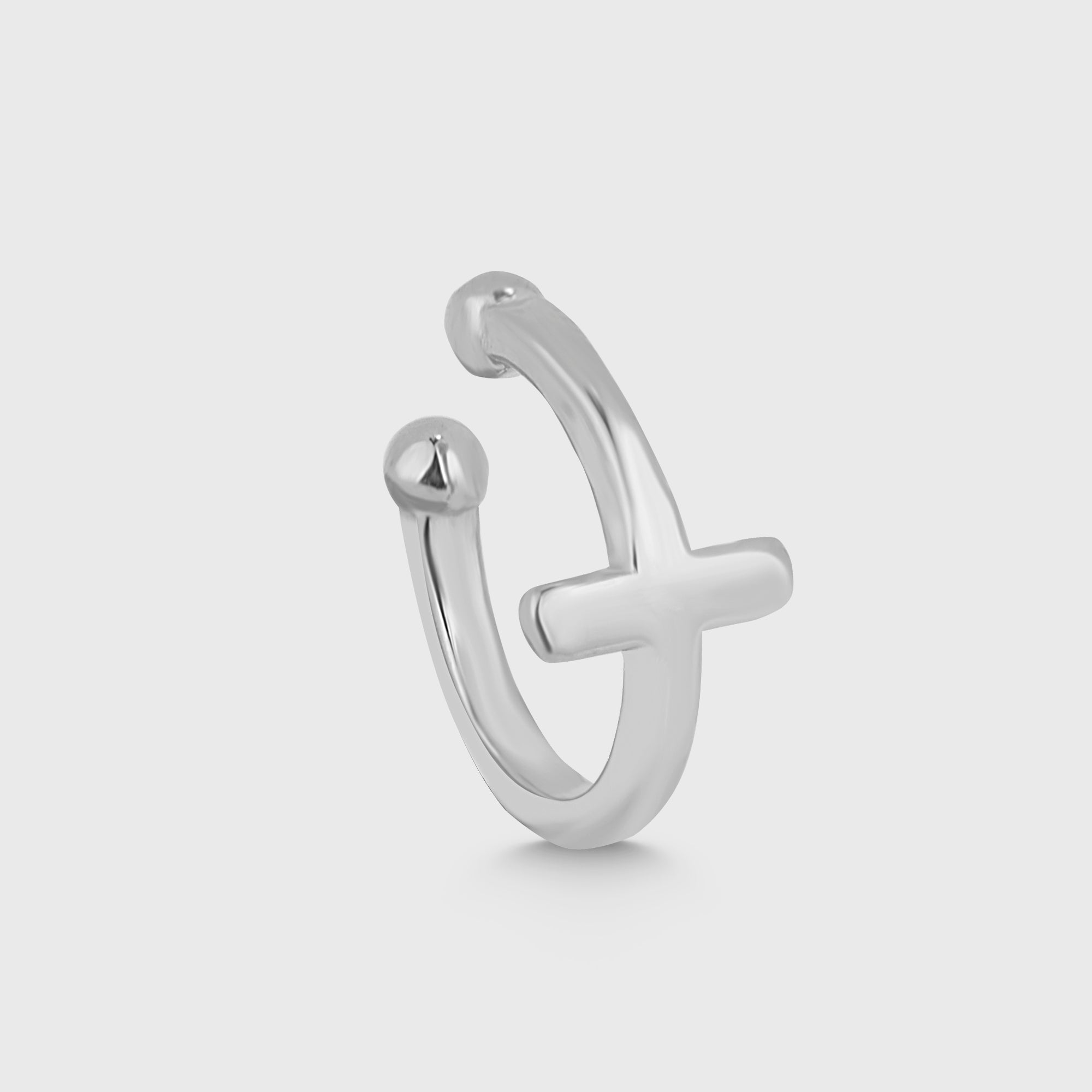 CROSS CLASSIC EAR CUFF in Silber aus 925 Sterling Silber, minimalistischer Ohr-Cuff von Dkeniz.