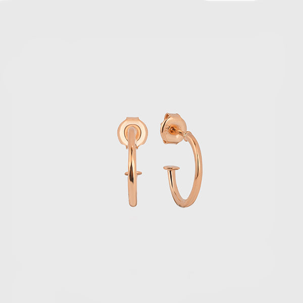 Dünne Creolen HOOP EARRINGS CLASSIC THIN S in Rosé, 14K rosévergoldet, 13,4 mm.