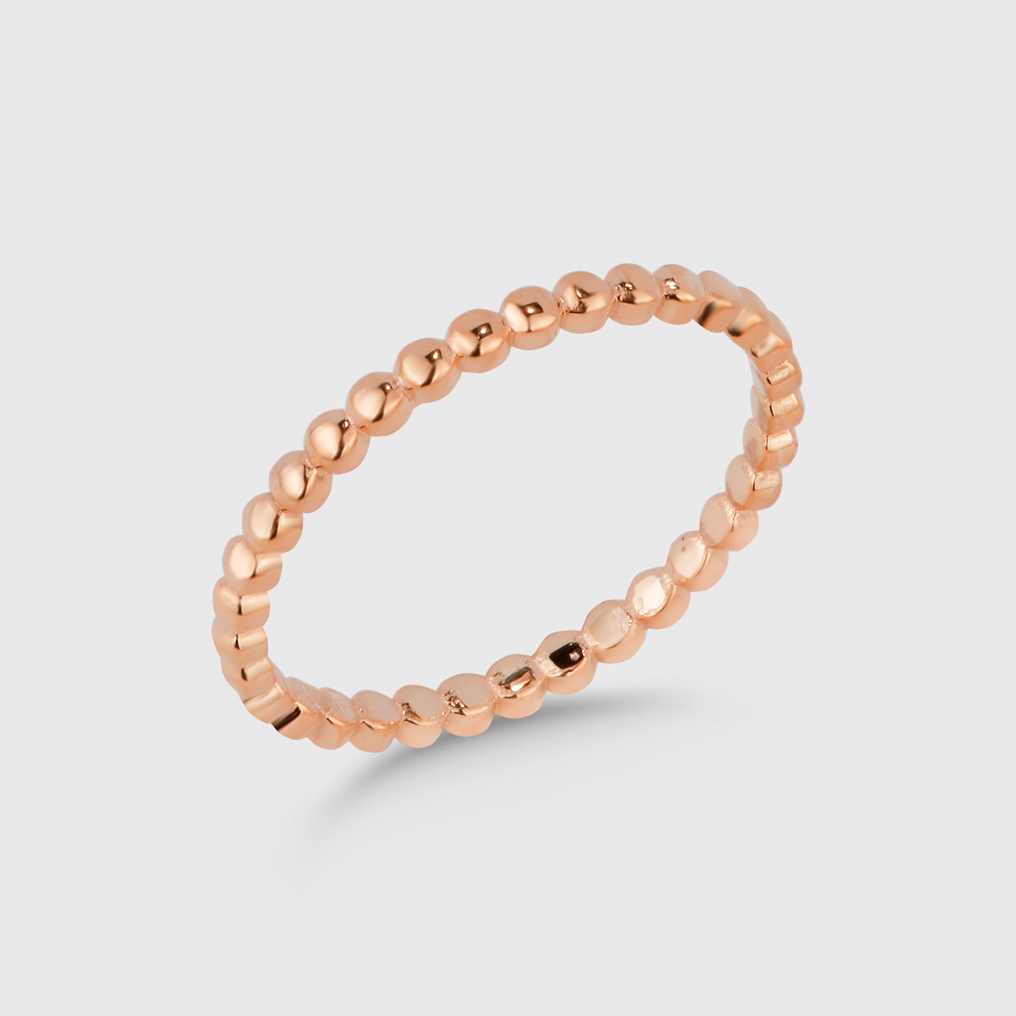 Feiner Dots Ring in Rosé aus 925 Sterling Silber mit Kugelstruktur, filigraner Damenring.