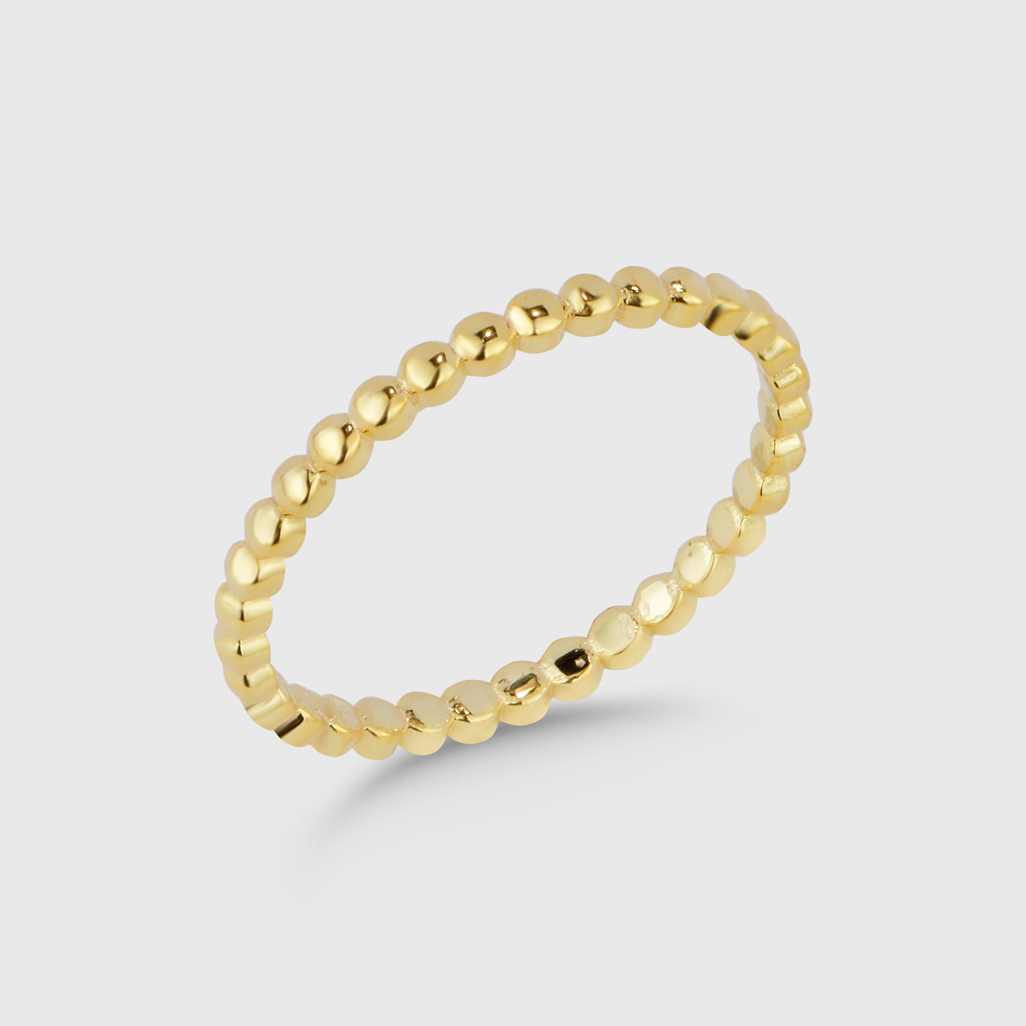 Dots Ring in Gold, eleganter 925 Sterling Silber Ring vergoldet, filigraner Perlenring.