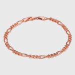 Elegante FIGARO Armkette M in Rosé aus 925 Sterling Silber, freigestellt auf hellem Hintergrund.
