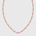 FIGARO Halskette S Rosé – Figaro-Kette aus 925 Silber, 14K rosévergoldet, 45 cm.