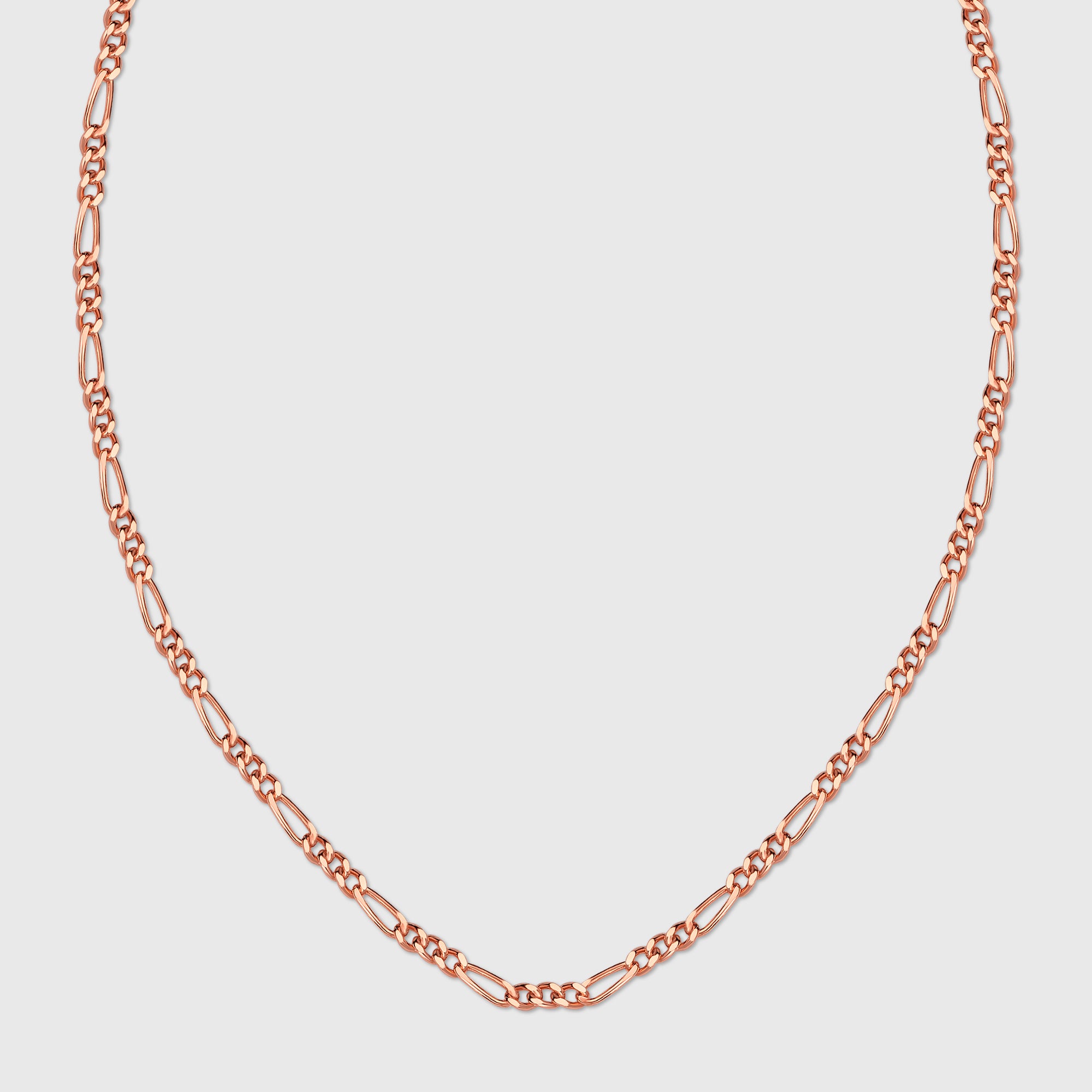FIGARO Halskette S Rosé – Figaro-Kette aus 925 Silber, 14K rosévergoldet, 45 cm.