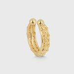 FLOWER Ear Cuff Gold mit Blumenmuster aus 925 Silber 14K vergoldet – eleganter Ohrschmuck ohne Ohrloch.