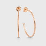 Filigrane Creolen HOOP EARRINGS Classic Thin L in Rosé, 925 Silber 14K rosé vergoldet, 27,4 mm.
