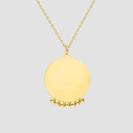 Produktbild: Mirror with Balls Halskette Gold mit rundem Coin-Anhänger und Kugel-Detail, 14K vergoldet, 925 Silber.