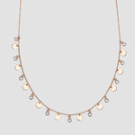 Plättchen Zirkonia Halskette rosévergoldet aus 925 Silber, filigrane Damenkette von Dkeniz.