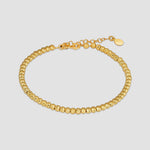 SHINY BALLS X Armkette Gold – 14K vergoldetes Kugelarmband mit Karabiner und Verlängerungskette.