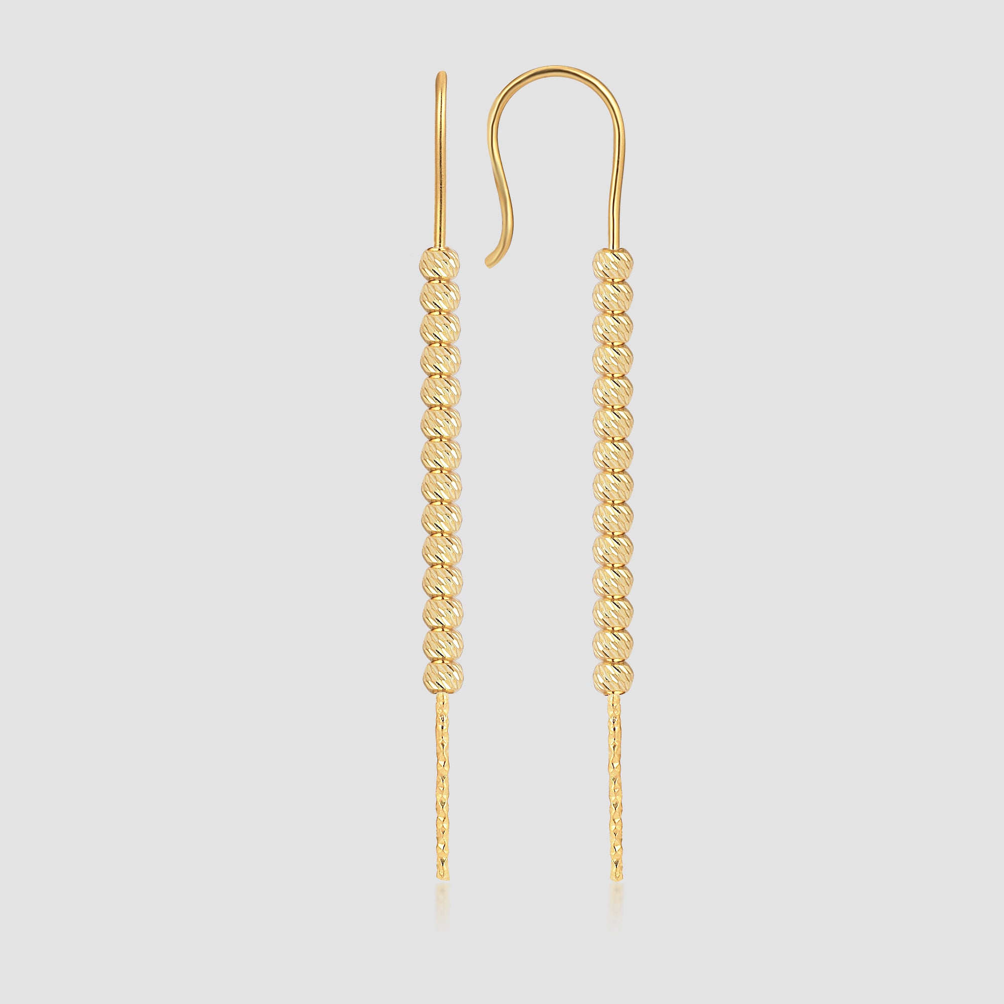 SHINY BALLS X Ohrringe Gold als Paar, lange Bügel-Ohrringe aus 925 Silber, 14K vergoldet.