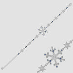 Snowflake Ice X Armkette aus 925 Silber mit Zirkonia-Mix, Schneeflocken-Design, Produktansicht.
