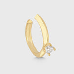 Solitär Ear Cuff Gold 14K vergoldet mit Zirkonia – Produktfoto freigestellt.