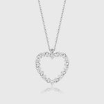 Sparkle Heart Halskette aus 925 Sterling Silber mit Zirkonia in Herzform.