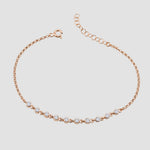 Sparkle Zirkonia Armband in Rosé aus 925 Silber, zartes Damenarmband mit funkelnden weißen Steinen.
