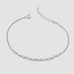 Sparkle Zirkonia Armband in Silber aus 925 Sterling Silber, rhodiniert, mit weißen Zirkonia-Steinen und Verlängerung.