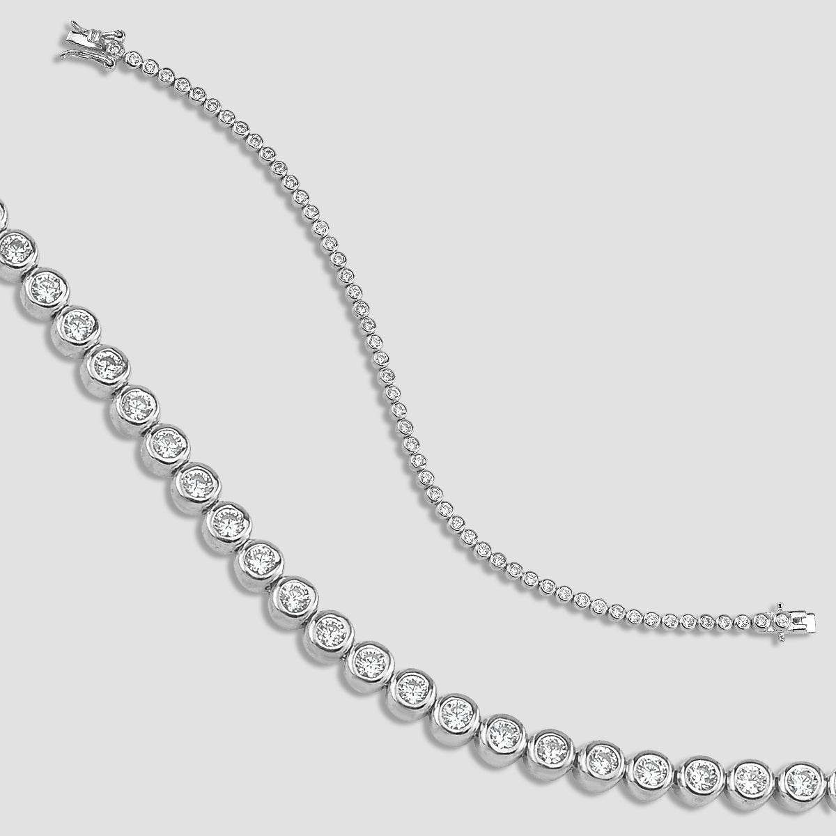 Elegantes Tennis Armband aus 925 Silber mit runden Zirkonia Steinen als Damen Schmuck.