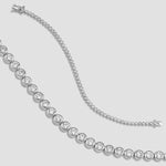 Elegantes Tennis Armband aus 925 Silber mit runden Zirkonia Steinen als Damen Schmuck.