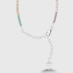 Verschlussdetail: „Karabinerverschluss mit Verlängerung der Tennis Kette Mini Bunt in Silber, 925 Sterling Silber, Dkeniz Tag“.