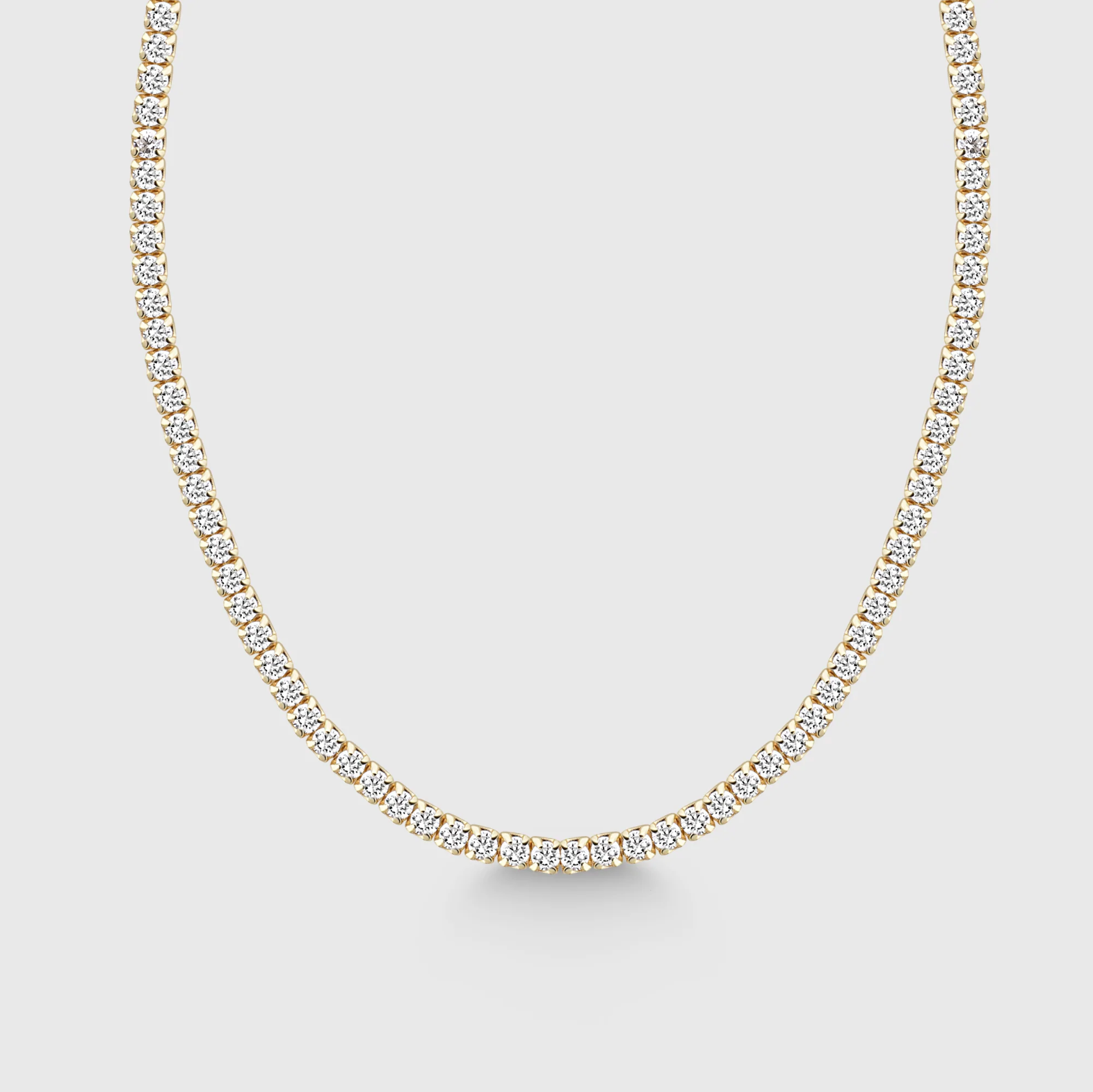 Tennis Kette Mini in Gold mit weißen Zirkonia – feine Tennis Halskette für Damen.